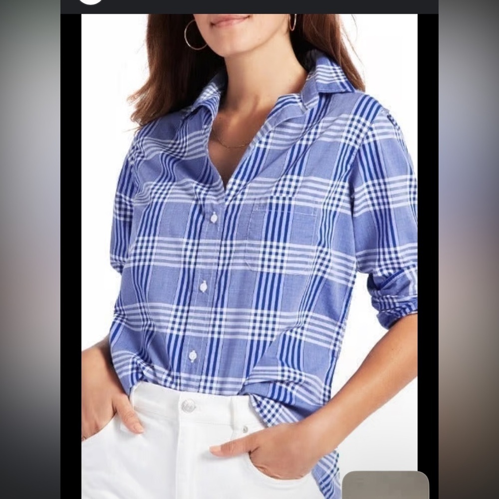 Blue GRAYSON the hero button up plaid casual spring classic Frank Eileen $168